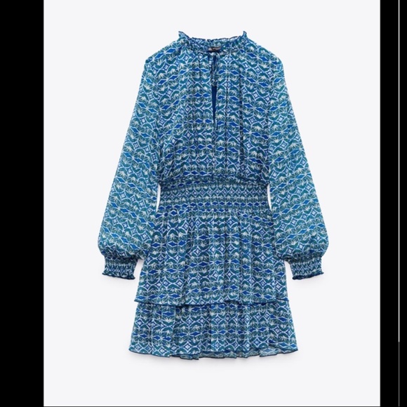 PRINTED MINI DRESS - Picture 8 of 9